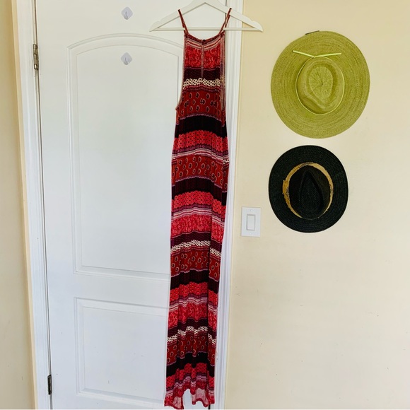 American Eagle Boho Festival Paisley Print Sundress High Neck Maxi Dress; Size M - Picture 7 of 11